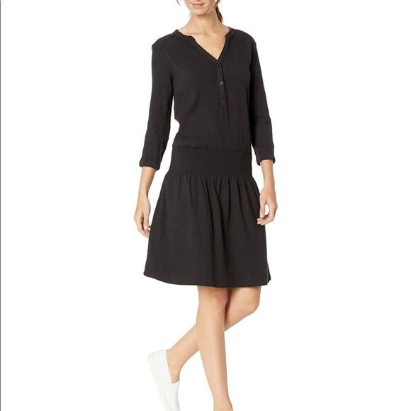 NWT Prana Black Half Sleep Organic Cotton Sugar Pine Dress - Picture 1 of 8